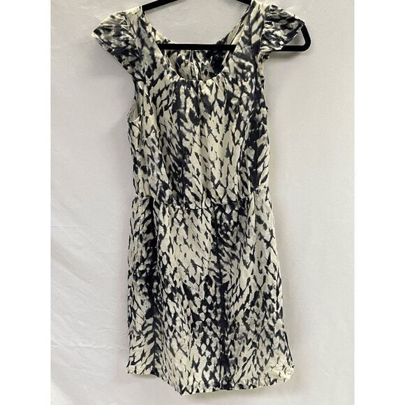 GAP Womens Flutter/Puff Sleeve Tie Dye Gray Mini A-Line Dress with Pockets Size - Picture 2 of 5